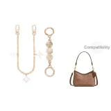 [Золотистый] Молочно-белый Перламутровый + Четырехлистный Клевер Декоративная Цепь 30 см