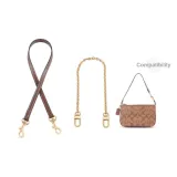 Coach Коричневый 1,1 см Ширина Тело Плетение без рисунка Золото Застежка Подмышка 65 см + Бесплатно Декоративная цепь 40 см