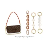 Коричневый акрил 16,5 см + клевер четырехлистный 12 см + жемчужный 13,5 см [набор с цепью и удлинителем]