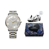 Серебряный корпус, золотой циферблат, двухцветный золотой стальной браслет [мужской]