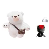 Сумка через плечо Белый медведь - с подарками, сохраненный цветочный дизайн