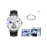 Серебряный корпус с белым циферблатом.