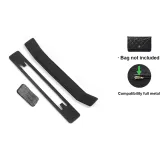 Чёрный набор из трёх предметов (все металл) (зернистая кожа личи)