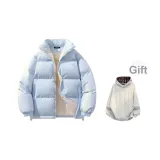 Светло-синий (с бесплатной клетчатой внутренней одеждой свитшот)