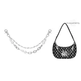 Двухслойная декоративная цепочка, нерегулярные жемчужины, 35 см