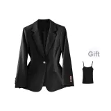 Черный деловой костюм, включает топ на бретелях