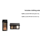 Двухкомпонентный комплект: Кисть для бровей Пудра #02 Лесной Зеленый 2,7 г + Кисть для бровей Пудра #04 Темный Чай Коричневый 2,7 г