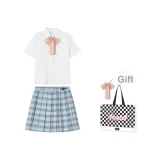 Цветная глазурь Sea [Набор из трех предметов: Рубашка + Юбка + Бесплатно Галстук-бабочка]