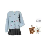 Синий трикотаж + юбка