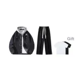 Set (Black Coat + Black Jeans + Includes Short-Sleeved Shirt)  
Комплект (Черное пальто + Черные джинсы + Включает рубашку с коротким рукавом)