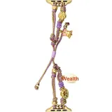 Золотая веревка "Богатство" с драконом - фиолетовая