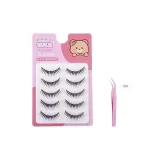 [Клей-Бесплатно Стиль] Накладные ресницы с мокрым концом для группы девушек + золотые пинцет