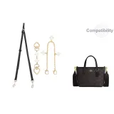 [Черный Золотой Комплект из 3-х Штук] Удлинительная цепь 15 см + Декоративная цепь 26,5 см + Плечевой ремень 91-120 см