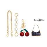 Золотой плечевой ремень, цепь 90 см + лунный удлинитель цепи + зеленый лист, украшение с вишней