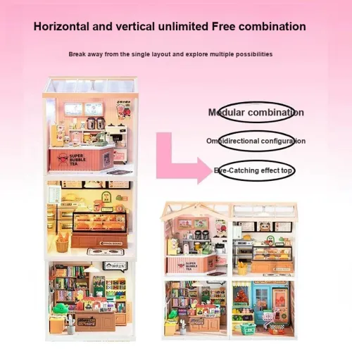 Rolife IF World Super World Молочно-чайный SHOP Конструкторы 130PCS DW006