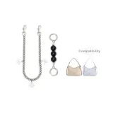 [Серебряный] Черный жемчуг + Четырехлистный клевер Декоративная цепь 45 см