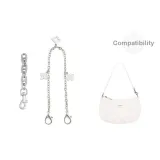 [Белый двухкомпонентный комплект] 3-секционный свиной нос 12 см + декоративная цепочка с четырехлистным клевером 40 см