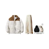 Комплект одежды (Пальто цвета экрю + штаны цвета хаки) с включенным свитшотом