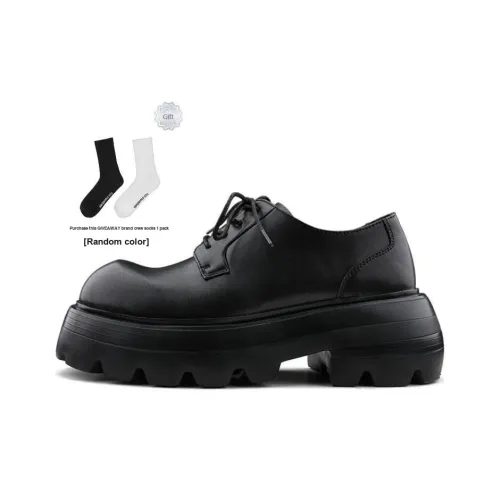 HANQIAORIJI Black Blood Series визуально увеличивает рост Derby Обувь Лоферы 7 см Унисекс Черный
