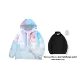 Синий Розовый (С капюшоном, улучшенный, с флисовой подкладкой, куртка включена).