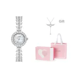 Белый, золотой [Розовое сердечко коробка + сумка для покупок + ожерелье с сердцем и ангелом]