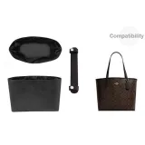 [Черный Золото Двухкомпонентный Комплект Стиль 2] Плечевой ремень + Стиль с раскладным дизайном Черный Подкладка (Без отделения)