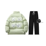 Флисовый комплект одежды (зеленый топ + черные штаны)