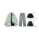 Комплект (Светло-зеленый топ + желтые грязные штаны) (Включает свитшот)