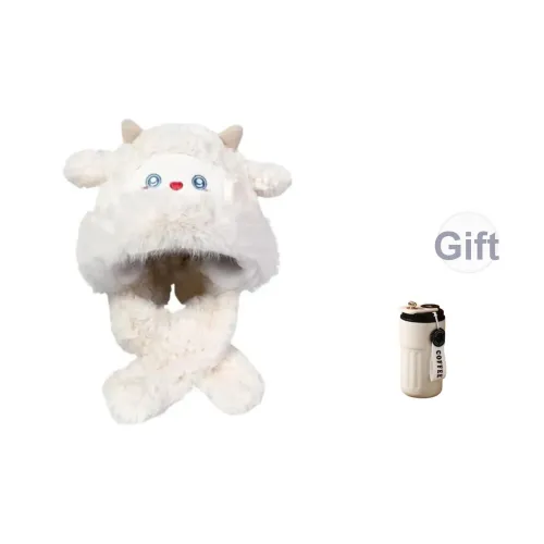 PISHUSHU Полиэстер Капюшоны и Плюшевые Шапки Женские Экрю Хаки Розовый