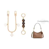 [Золотистый] Амбра Жемчужный + Камелия Декоративная Цепь 30 см