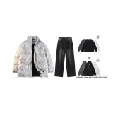 Комплект (Фиолетовый топ + черные и серые штаны) (включает свитшот)