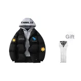 Черный (Синий Динозавр) с серым в клетку капюшоном