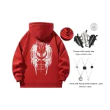 Красный, с флисовой подкладкой, утолщенный (в комплекте с сумкой через плечо + ожерельем)