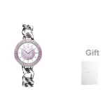 Серебряный-розовый циркон Edition с цепочкой и ремешком