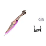 Фиолетовый кожа с узором пламени, лезвие