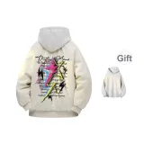 Светлый хаки [MY1099 Утолщенный хлопок Одежда] (Бесплатно Высококачественный Тяжелый Белый с узором Серый Свитшот)