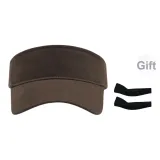 23H026 Темно-Кофейный Кепка с козырьком + Черные Охлаждающие рукава