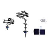 Черные серьги с шипами с зажимом - длина (размер в длину) 1 пара [Базовый набор одежды]