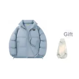 Светло-синий (90% пуховик) + двойная пуговица, белый и серый свитшот, стандартное издание