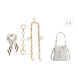 [Белый Трехкомпонентный Комплект] Камелия Удлинительная Цепь 15 см + Камелия Декоративная Цепь 45 см + Шелковый Шарф 86 см