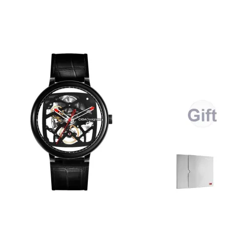 CIGA Design FangYuan Ink Black Автоматический Механический Механизм Часы из Натуральной Кожи Ремешок Мужские Часы