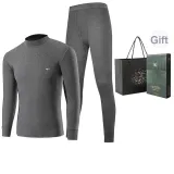 Мужской комплект одежды с высоким воротником (темно-серый Фотиния) из 100% хлопка, безопасный для кожи, с антибактериальным эффектом 3A