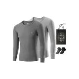 100% cotton  
Круглый вырез  
2 упаковки (темно-серый + светло-серый)  
2 упаковки носков + сумка для покупок