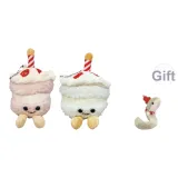 Торт на день рождения [Белый+Розовый] 2 упаковки (Включает 1 упаковку маленькой зеленой змеи куклы)