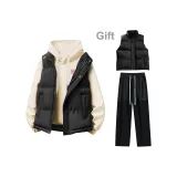 Кремовый (в комплекте с черным жилетом и черными утолщенными повседневными штанами)