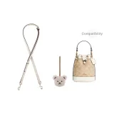 (Совместимость Маленький размер) Экрю 1,1 см Широкий Личе Узор Золотистый Застежка 90-120 см + Бежевый Медведь