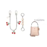 [Серебряный] Молочный Туманный Жемчужный + Вишневый Декоративная Цепь 30 см