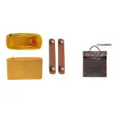 Коричневый плечевой ремень + желтая подкладка