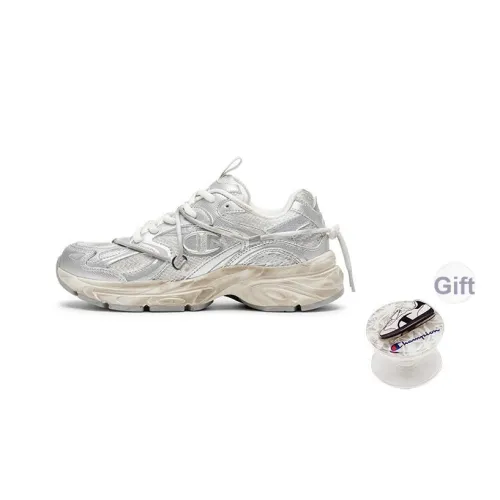 Champion Low Top Crepe Sneakers Unisex Silver Milk White
