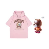 Розовый (В комплекте с оригинальным дизайном, молния, медведь)